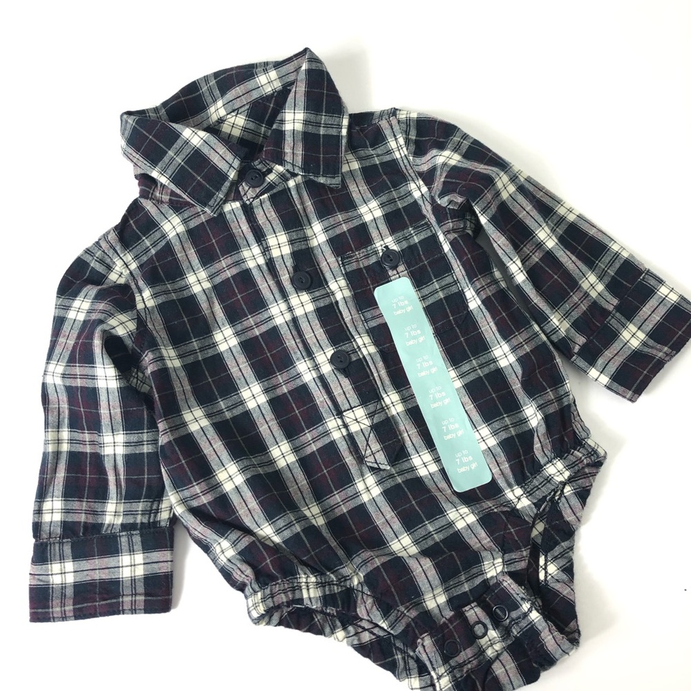 Baby Gap Plaid Purple Long Sleeve Shirt 749